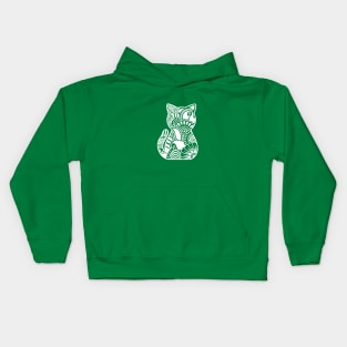 Cat zentangle Black and White Kids Hoodie